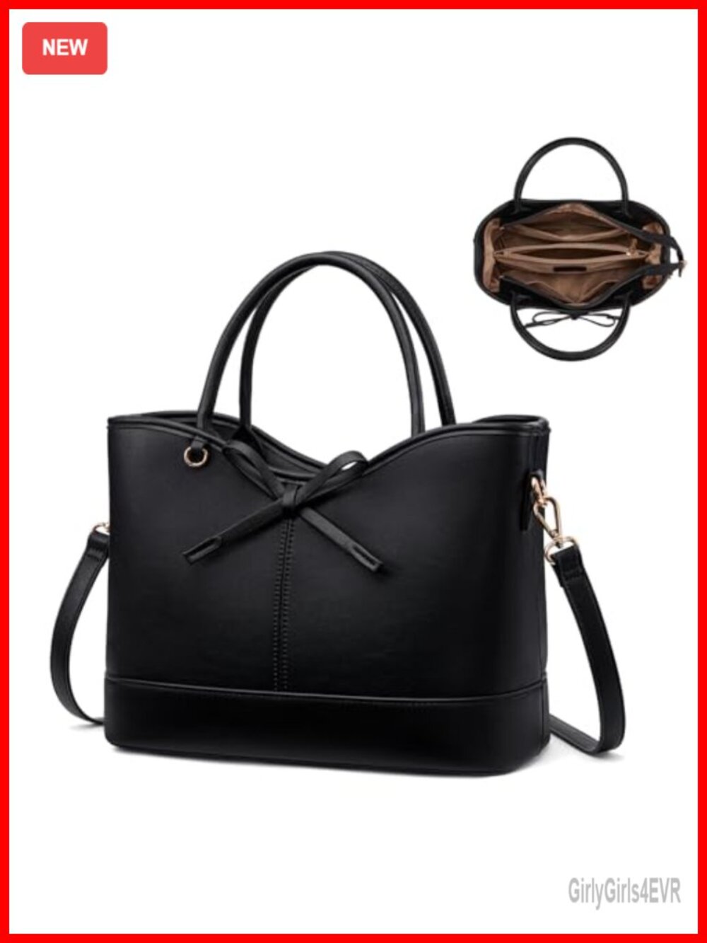 Leather Tote Satchel Shoulder Bag Women Purse Work